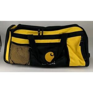 Carhartt Yellow And Black Shoulder Duffle Bag Canvas Heavy Duty 4 Pocket